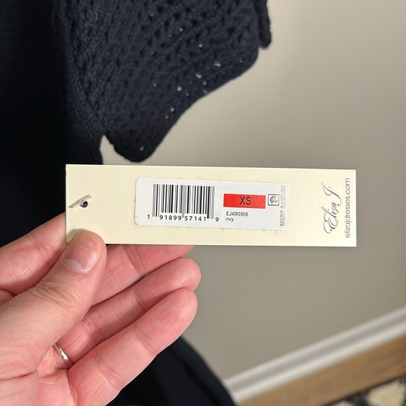 Eliza J Elegant Navy Knit Dress - Picture 9 of 11